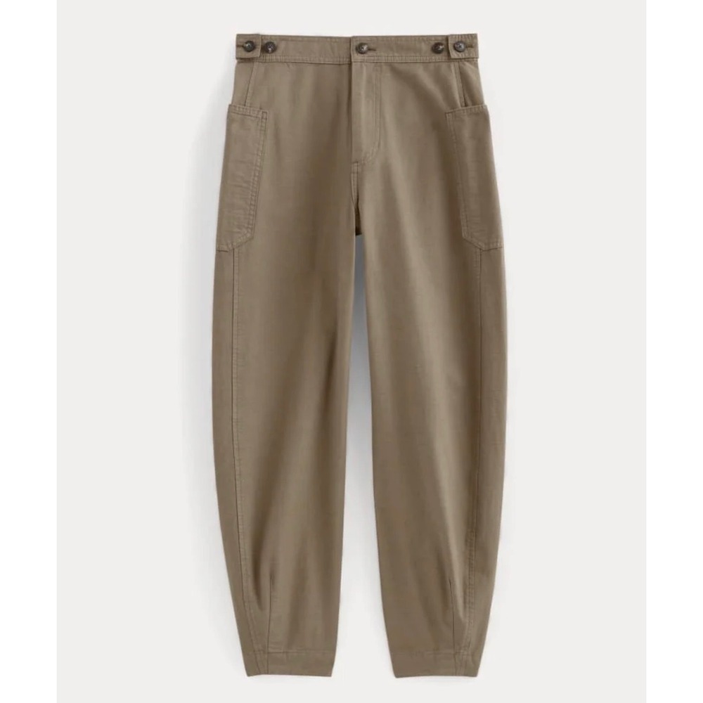 Everlane The Fatigue Barrel Leg Pants Taupe Organic Cotton Size 10